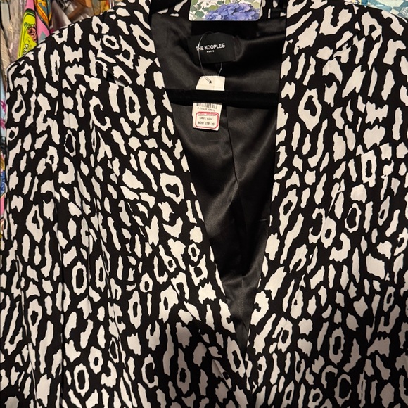 NWT 488.00 THE KOOPLES 80’S INSPIRED LEOPARD LONG LINE BLAZRR SMALL OVERSIZED - Picture 6 of 7